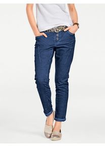 Boyfriend-Hose Heine, Damen, Gr. 46, Normalgr&ouml;&szlig;en, blau, 97% Baumwolle, 3% Elasthan, R&uuml;ckseite:95% Baumwolle, 5% Elasthan, unifarben, lang, Hosen Boyfriend-Hose