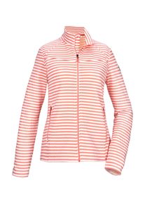 Strickjacke Killtec "KOS 50 WMN FLX JCKT", Damen, Gr. 46, coral, Obermaterial: 95% Polyester, 5% Elasthan, Strickjacken Strickjacke, Streifendesign, elastisch, Kinnschutz, Zippertaschen