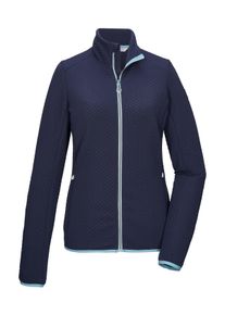 Strickjacke Killtec "KOS 79 WMN FLX JCKT", Damen, Gr. 50, nachtblau, Obermaterial: 97% Polyester, 3% Elasthan, Strickjacken Strickjacke, Powerstretchjacke mit Flechtmuster, 2-Wege-Stretch, Kinnschutz