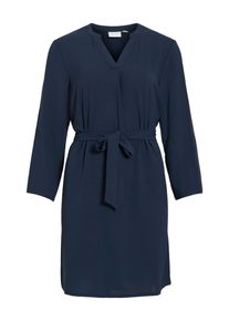 Minikleid Vila "VIJOSA 3/4 V-NECK DRESS", Damen, Gr. 44, N-Gr, navy blazer, Web, Obermaterial: 100% Polyester, unifarben, regular fit kniefrei, V-Ausschnitt, Kleider Minikleid, Sommerkleid