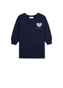 Sweatkleid DANAMADE "DANAMADE Dresses Sweatshirt Dress", M&auml;dchen, Gr. 110, EURO, navy, 95% Baumwolle, 5% Elasthan, Kleider Sweatkleid