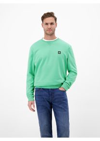 Sweatshirt Lerros "Sweatshirt aus Baumwollmix, O-Neck", Herren, Gr. L, mint water, 50% Baumwolle, 50% Polyester, Sweatshirts Sweatshirt