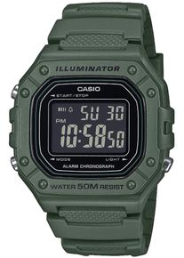 Chronograph, gr&uuml;n, CASIO TIMELESS COLLECTION, Armbanduhren, Herren, Chronograph, Quarzuhr, Armbanduhr, Herrenuhr, digital, automatischer Kalender