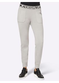 Jogger Pants Heine, Damen, Gr. 46, Normalgr&ouml;&szlig;en, beige (ecru), 52% Viskose, 26% Polyester, 22% Polyamid, unifarben, 7/8-L&auml;nge, Hosen Jogger Pants