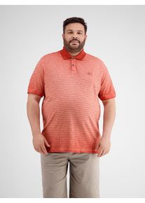 Poloshirt Lerros "Gestreiftes Poloshirt in Gro&szlig;en Gr&ouml;&szlig;en", Herren, Gr. 3XL, rot (earth rot), 100% Baumwolle, ohne Ausschnitt, Shirts Poloshirt