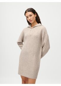 Strickkleid LEGER "Noelia, LeGer by Lena Gercke", Damen, Gr. 36, N-Gr, beige, Strick, Obermaterial: 69% Polyester, 13% Polyacryl, 12% Polyamid, 6% Wolle, normal kniefrei, Kleider Strickkleid, Stehkragen mit Rei&szlig;verschluss, Grobstrick