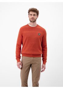 Strickpullover Lerros "Strickpullover f&uuml;r Herren, tonal gestreift", Herren, Gr. XL, scandinavian rot, 100% Baumwolle, Rundhals, Pullover Strickpullover