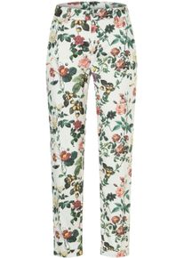 Stretch-Hose MAC "CHINO turn up", Damen, Gr. 46, N-Gr, flower print, Web, Obermaterial: 96% Baumwolle, 4% Elasthan, gemustert, kn&ouml;chelfrei, Hosen Stretch-Hose, mit Umschlagsaum