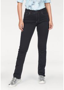 Stretch-Jeans MAC "Melanie", Damen, Gr. 46, L&auml;nge 32, blau (dunkelblau rinsed), Denim/Jeans, Obermaterial: 98% Baumwolle, 2% Elasthan, clean, figurbetont lang, Jeans Stretch-Jeans, Gerade geschnitten