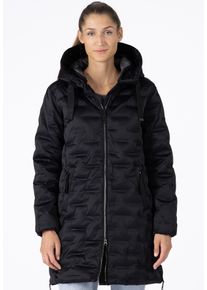Steppjacke LPO "MARA III LONG Damenmantel & Parka", Damen, Gr. 46 (L), schwarz, 100% Polyester, mit Gummizug, Jacken Steppjacke, auch in Gro&szlig;en Gr&ouml;&szlig;en erh&auml;ltlich
