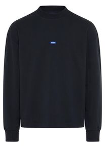 Sweatshirt HUGO BLUE "Nedro", Herren, Gr. S, dunkelblau405, Sweatware, Obermaterial: 100% Baumwolle, regular fit normal, Rundhals, B&uuml;ndchen, Sweatshirts Sweatshirt, Rundhalsausschnitt, Regular Fit, Logo-Patch
