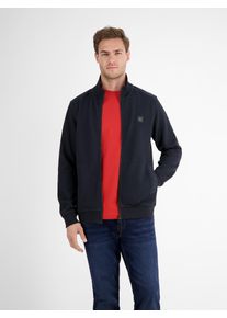 Sweatjacke Lerros "Herren Sweatjacke in sportiver Struktur", Herren, Gr. S, blau (classic navy), 83% Baumwolle, 16% Polyester, 1% Elasthan, Sweatjacken Sweatjacke