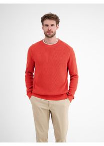 Strickpullover Lerros "Herren Strickpullover in Strukturqualit&auml;t", Herren, Gr. XL, rot (scandinavian rot), 100% Baumwolle, Rundhals, Pullover Strickpullover