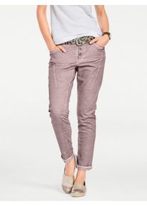 Boyfriend-Hose Heine, Damen, Gr. 46, Normalgr&ouml;&szlig;en, rosa (ros&eacute;), 97% Baumwolle, 3% Elasthan, R&uuml;ckseite:95% Baumwolle, 5% Elasthan, unifarben, lang, Hosen Boyfriend-Hose