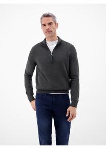 Sweatshirt Lerros "Troyer in Strukturqualit&auml;t", Herren, Gr. M, schwarz, 100% Baumwolle, Sweatshirts Sweatshirt, Herrensweatshirt aus 100% Baumwolle & Troyer-Kragen mit Rei&szlig;verschluss
