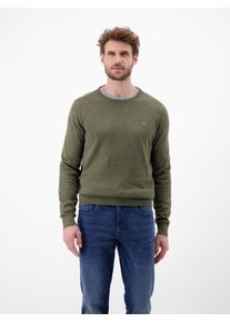 Strickpullover Lerros "Herren Basic Strickpullover", Herren, Gr. XL, gr&uuml;n (nordic olive melange), 100% Baumwolle, Rundhals, Pullover Strickpullover