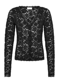 Strickjacke rosemunde "Delicia lace cardigan", Damen, Gr. XS, schwarz, Obermaterial: 50% Baumwolle, 48% Polyamid, 2% Elasthan, Strickjacken Strickjacke, traumhafte Jacke aus elastischer Baumwollspitze mit V-Ausschnitt