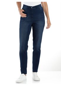 High-waist-Jeans Classic Basics, Damen, Gr. 46, Normalgr&ouml;&szlig;en, blau (dunkelblau), 81% Baumwolle, 17% Polyester, 2% Elasthan, unifarben, lang, Jeans High-waist-Jeans