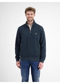 Sweatshirt Lerros "Herren Troyer, sportiv gerippt", Herren, Gr. M, blau (classic navy), 100% Baumwolle, Sweatshirts Sweatshirt