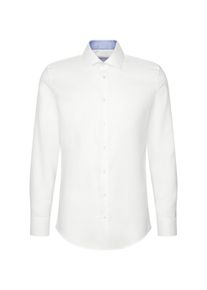 Businesshemd Seidensticker "Slim", Herren, Gr. M (40), normale &Auml;rmell&auml;ngen, wei&szlig;, 100% Baumwolle, unifarben, slim fit, 2-Knopf-Manschette, Hemden Businesshemd, Slim 1/1 Kentkragen Uni