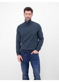 Sweatshirt Lerros "Troyer in Strukturqualit&auml;t", Herren, Gr. S, classic navy, 100% Baumwolle, Sweatshirts Sweatshirt, Herrensweatshirt aus 100% Baumwolle & Troyer-Kragen mit Rei&szlig;verschluss