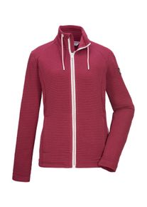 Strickjacke Killtec "KOS 12 WMN FLX JCKT", Damen, Gr. 38, weinrot, Obermaterial: 100% Polyester, Strickjacken Strickjacke, Elastische Damenjacke, gestreift, mit Kinnschutz und Taschen