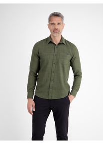 Langarmhemd Lerros "Herrenhemd, Fancy-Twill", Herren, Gr. XL, Normal- und Kurzgr&ouml;&szlig;en, gr&uuml;n (nordic olive), 65% Baumwolle, 35% Lyocell, Hemden Langarmhemd