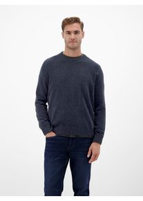 Strickpullover Lerros "Herren Strickpullover, weich wie Samt", Damen, Gr. 3XL, classic navy, 82% Baumwolle, 18% Polyester, Rundhals, Pullover Strickpullover