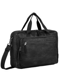 Aktentasche Camel Active "Traces", Damen, Gr. B/H/T: 39cm x 28cm x 11cm, schwarz, Polyurethan, Taschen Aktentasche, aus Lederimitat, funktional mit vielen F&auml;chern & hochwertigem Gurtband