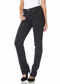 Stretch-Jeans MAC "Melanie", Damen, Gr. 40, L&auml;nge 34, schwarz (schwarz, schwarz), Denim/Jeans, Obermaterial: 98% Baumwolle, 2% Elasthan, unifarben, figurbetont lang, Jeans Stretch-Jeans, Gerade geschnitten, Topseller