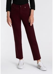 Stretch-Jeans MAC "Melanie", Damen, Gr. 46, L&auml;nge 30, bordeaux ppt, Denim/Jeans, Obermaterial: 95% Baumwolle, 3% Polyester, 2% Elasthan, figurbetont lang, Jeans Stretch-Jeans, Gerade geschnitten