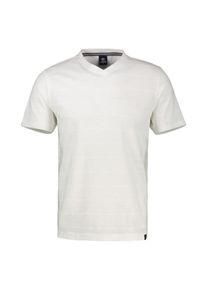T-Shirt Lerros "T-Shirt mit V-Neck in Strickqualit&auml;t, grosse Gr&ouml;&szlig;en", Herren, Gr. 5XL, broken wei&szlig;, 100% Baumwolle, V-Ausschnitt, Shirts T-Shirt