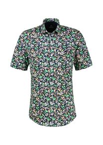 Kurzarmhemd Lerros "1/2 Hemd floral bedruckt, grosse Gr&ouml;&szlig;en", Herren, Gr. 5XL, extraweit, mint water, 100% Baumwolle, Hemden Kurzarmhemd
