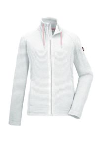 Strickjacke Killtec "KOS 12 WMN FLX JCKT", Damen, Gr. 50, naturwei&szlig;, Obermaterial: 100% Polyester, Strickjacken Strickjacke, Elastische Damenjacke, gestreift, mit Kinnschutz und Taschen