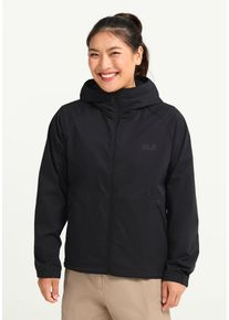 Funktionsjacke Jack Wolfskin "MAHANI JKT W", Damen, Gr. XL (46), schwarz, Web, Obermaterial: 100% Polyester. Futter: 100% Polyester, unifarben, Basic h&uuml;ftbedeckend, Raglan&auml;rmel elastischer Bund, Jacken Funktionsjacke, W&auml;rmend, winddicht, &Uuml;bergangsjacke