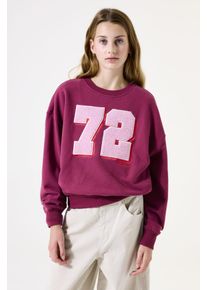 Sweater Garcia, M&auml;dchen, Gr. 176, plum rose, Sweatware, Obermaterial: 80% Baumwolle, 20% Polyester, bedruckt, regular fit normal, Rundhals, Rippb&uuml;ndchen, Sweatshirts Sweater, mit Print for GIRLS