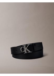 Lederg&uuml;rtel Calvin Klein "CK BUCKLE SMOOTH 35MM", Damen, Gr. 90, schwarz, antique silber, Web, B&uuml;ffelleder, G&uuml;rtel Lederg&uuml;rtel, Gr&ouml;&szlig;enverstellbar mit Metallschlie&szlig;e