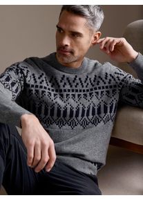 Strickpullover Lerros "Herren Strickpullover, skandinavisch inspiriert", Herren, Gr. 3XL, platinum grau melange, 88% Wolle, 12% Kaschmir, Rundhals, Pullover Strickpullover