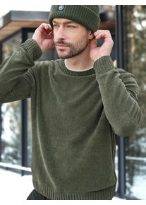 Strickpullover Lerros "Herren Strickpullover, weich wie Samt", Herren, Gr. XXL, nordic olive, 82% Baumwolle, 18% Polyester, Rundhals, Pullover Strickpullover