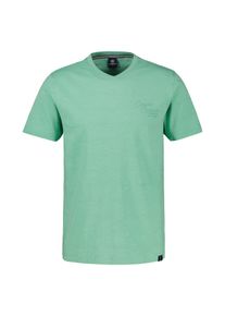 T-Shirt Lerros "T-Shirt mit V-Neck in Strickqualit&auml;t, grosse Gr&ouml;&szlig;en", Herren, Gr. 4XL, mint water, 100% Baumwolle, V-Ausschnitt, Shirts T-Shirt