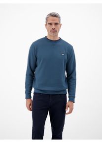 Sweatshirt Lerros "Urbaner Sweatshirtstyle, weiche Haptik", Herren, Gr. XL, storm blau, 50% Baumwolle, 50% Polyester, Sweatshirts Sweatshirt, Unifarbenes Herren‑Sweatshirt, hoher Tragekomfort, REGULAR FIT