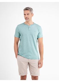 Henleyshirt Lerros "Gestreiftes Serafinoshirt, gestrickt", Herren, Gr. S, blau (coastal blau), 100% Baumwolle, Rundhals, Shirts Henleyshirt