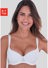 Schalen-BH s.Oliver "Maelle", Damen, Gr. 85, Cup D, wei&szlig;, Microtouch, Obermaterial: 70% Polyamid, 17% Elasthan, 13% Polyester, Basic, BHs Schalen-BH, mit breiten, leicht wattierten Tr&auml;gern, Dessous