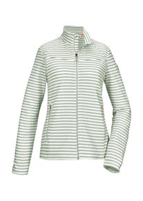 Strickjacke Killtec "KOS 50 WMN FLX JCKT", Damen, Gr. 38, graugr&uuml;n, Obermaterial: 95% Polyester, 5% Elasthan, Strickjacken Strickjacke, Streifendesign, elastisch, Kinnschutz, Zippertaschen