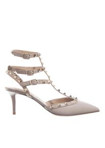 Valentino Garavani Sandaletten mit Absatz - Ankle Strap - Gr. 39,5 (EU) - in Taupe - f&uuml;r Damen