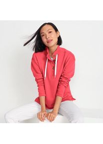 LANDS' END Pullover SERIOUS SWEATS mit Knopfleiste, Damen,  Orange, Baumwoll-Mischung/Polyester-Mischung, by Lands' End