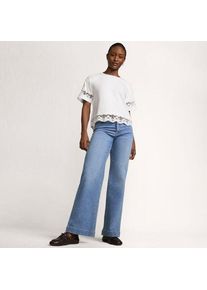 LANDS' END Recover Jeans High Waist mit weitem Bein, Damen,  Blau, by Lands' End