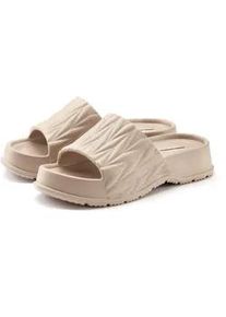 Badepantolette French Connection "Badelatsche, Badeschuhe, Badeschlappe, Mule, Sandale, offener Schuh", Damen, Gr. 41, beige, Obermaterial: 100% Synthetik. Decksohle: 100% Synthetik. Futter: 100% Synthetik. Laufsohle: 100% Synthetik, clean, unifarben, Schuhe, Pantolette aus wasserabweisendem Material