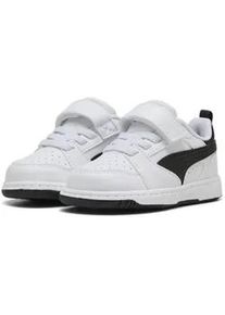 Sneaker Puma "Rebound V6 Low Sneakers Kinder", Kinder, Gr. 23, schwarz-wei&szlig; (wei&szlig; schwarz transparent), Obermaterial: Synthetik, Textil; Futter: Textil; Innensohle: Textil, Keine Angabe; Laufsohle: Gummi, Schuhe Sneaker