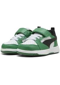 Sneaker Puma "Rebound V6 Low Sneakers Kinder", Kinder, Gr. 22, wei&szlig; schwarz archive gr&uuml;n, Obermaterial: Synthetik, Textil; Futter: Textil; Innensohle: Textil, Keine Angabe; Laufsohle: Gummi, Schuhe Sneaker